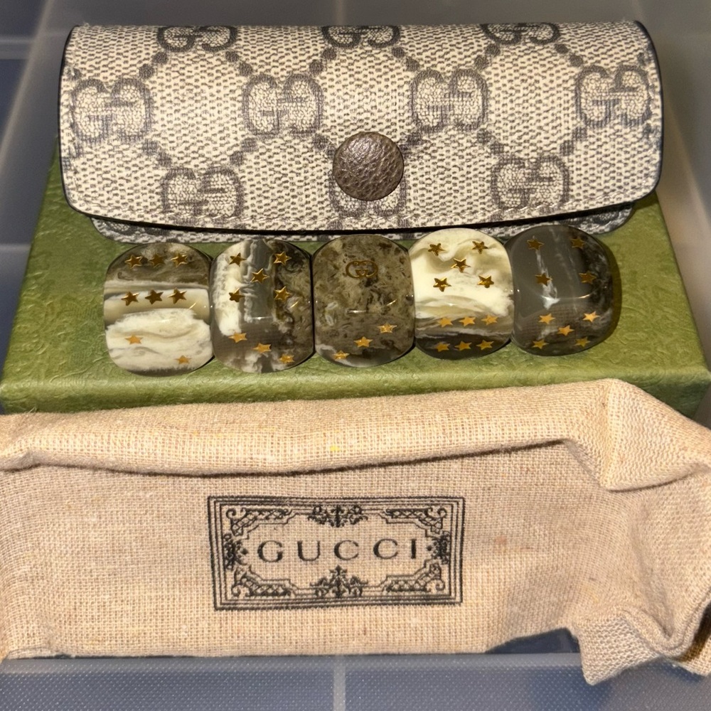 GUCCI SUPREME SIGNATURE MONOGRAM GG LIPSTICK CASE WITH DICE SET DUSTBAG AND BOX